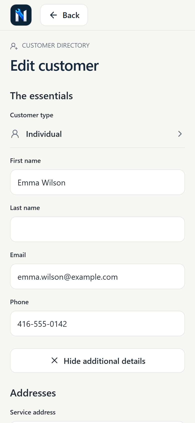Keep customer details up to date